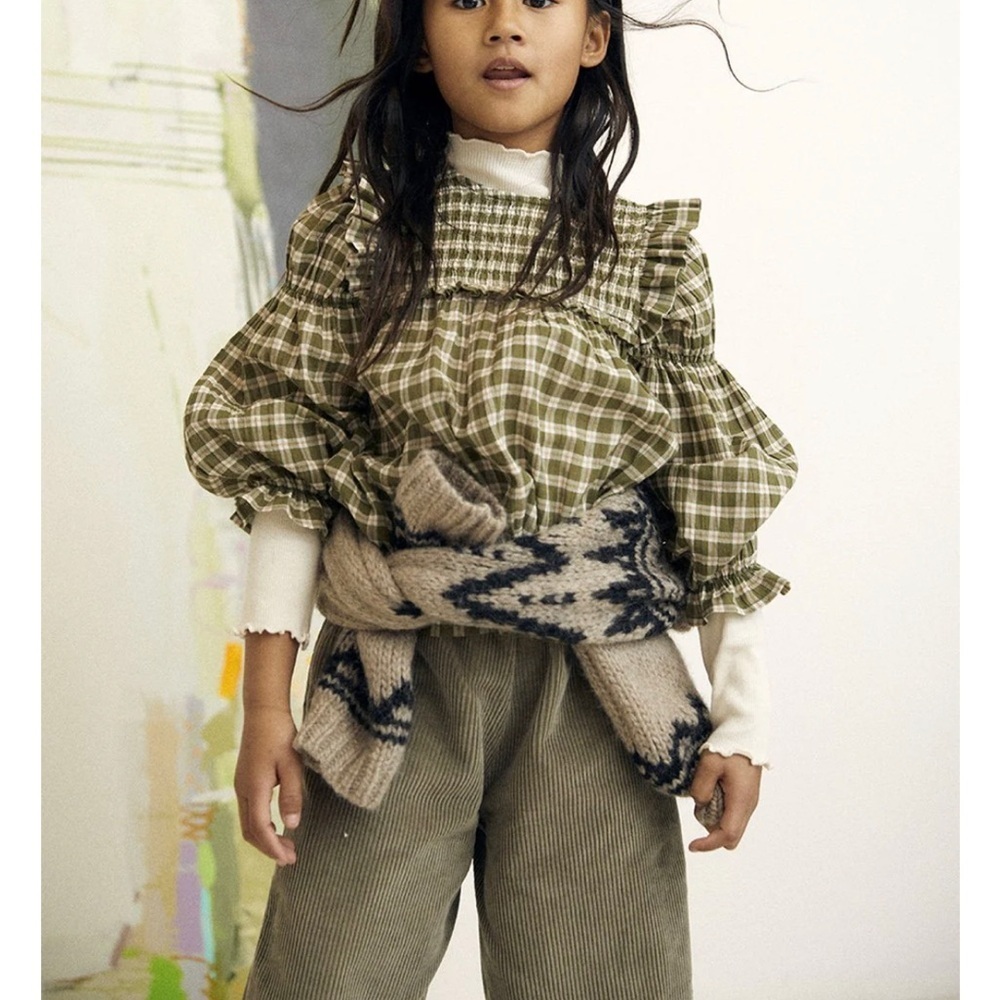 Plaid Long Sleeve Blouse By Designer The New Society